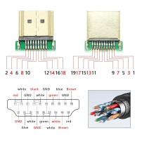 Conector Terminal HDMI 2.0 Macho con Borneras 20 Pines