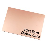 Placa PCB FR-4 Fibra de Vidrio Doble Cara Virgen de Cobre 10x15cm