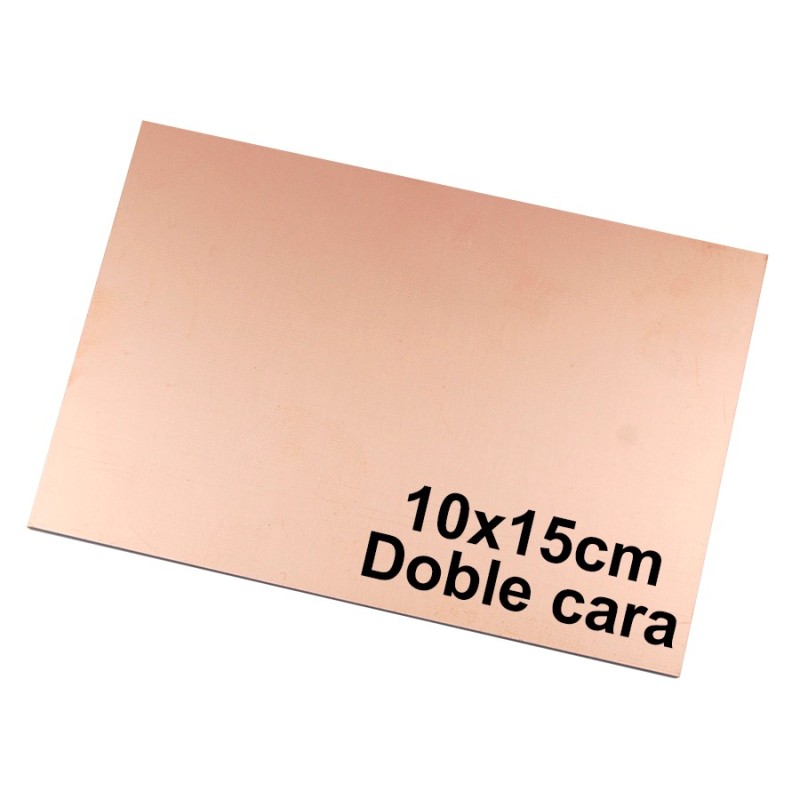 Placa PCB FR-4 Fibra de Vidrio Doble Cara Virgen de Cobre 10x15cm