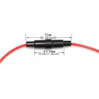 Porta Fusible Volante 6x30mm con Cable 22AWG 250V