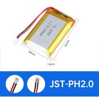 Batería Li-Po 3.7V 7.4Wh 2000mAh Modelo 103450 con Conector JST PH2.0