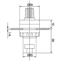 Potenciometro Lineal LA42DWQ 250V 2W 22mm 3P Bornes Valores