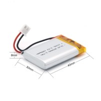 Batería Li-Po 3.7V 3.7Wh 1000mAh Modelo 803040 con Conector JST PH2.0