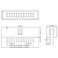 Conector de Datos Polarizado Recto Macho IDC de 20 Pines 2x10P para PCB