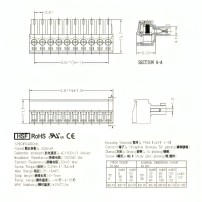 Juego de Conector de 2 Pines con Bornes Modelo 15EDGK 3.81mm 2P