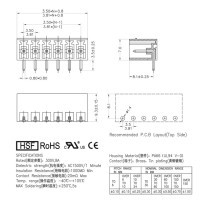 Juego de Conector de 2 Pines con Bornes Modelo 15EDGK 3.81mm 2P