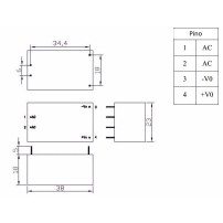 Mini Conversor AC-DC Fuente de Poder Salida 5VDC 5W Modelo HLK-5M05