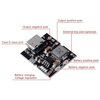 Módulo Conversor Step Up 5V 2A Cargador 3.7V Indicador Carga USB C USB Tipo A