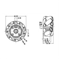 Pack 4 Ruedas Mecanum Onmidireccional Diámetro 48mm para Robotica