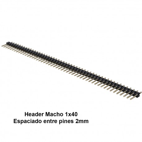 Pines Headers Macho 40 Pines 1 Fila Separación de 2mm Compatible XBee