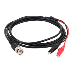 Cable de Conexión BNC a Doble Pinza Caimán Largo 110cm Rojo Negro