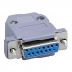 Conector Terminal D-Sub DB15 Puerto Serie Hembra con Cubierta