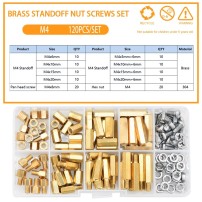 Juego de Espaciadores Separadores Metal PCB Hexagonales 120 Piezas M4 Caja Incluida