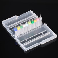 Caja Set de 10 Brocas para PCB Medidas 0.3 a 1.2mm Vástago 3.175mm 1/8'