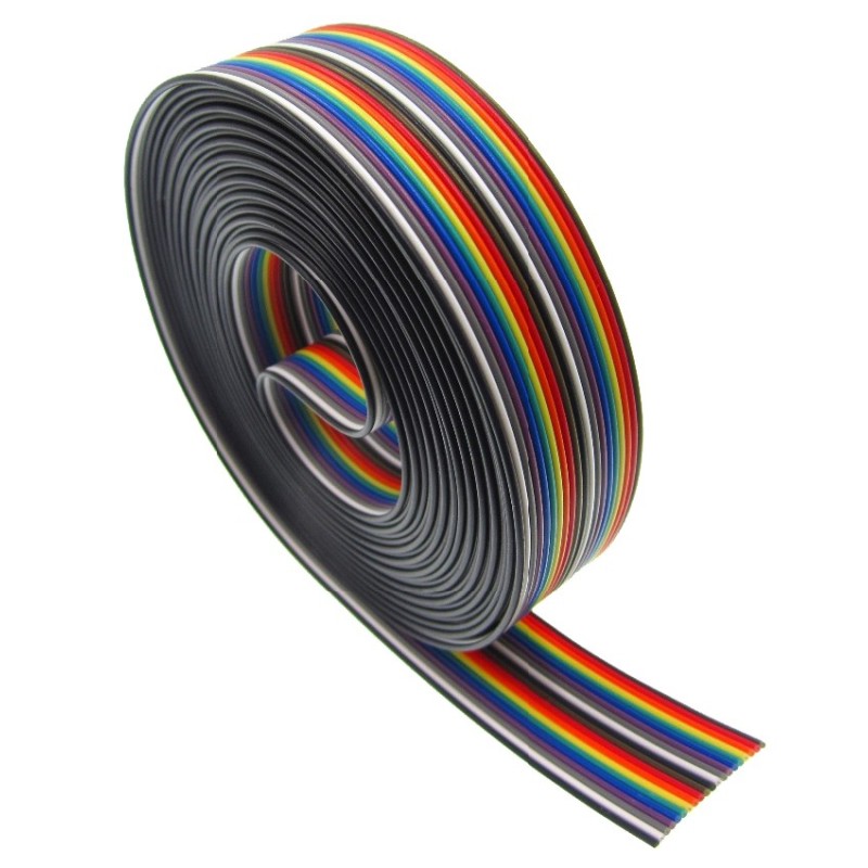 Cable Plano Arcoiris 20 Vías AWG28 20P 1 Metro