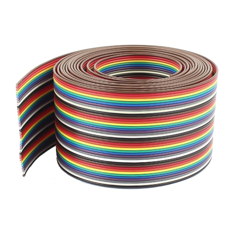 Cable Plano Arcoiris 40 Vías AWG28 20P 1 Metro