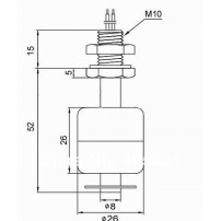 Sensor Flotante de Nivel Vertical para Líquidos Magnético NA ON/OFF