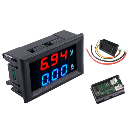 Voltímetro y Amperímetro Digital para Panel o Chasis
