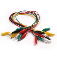 Pack de 10 Cables Tipo Pinza Caimán Colores Largo 50cm